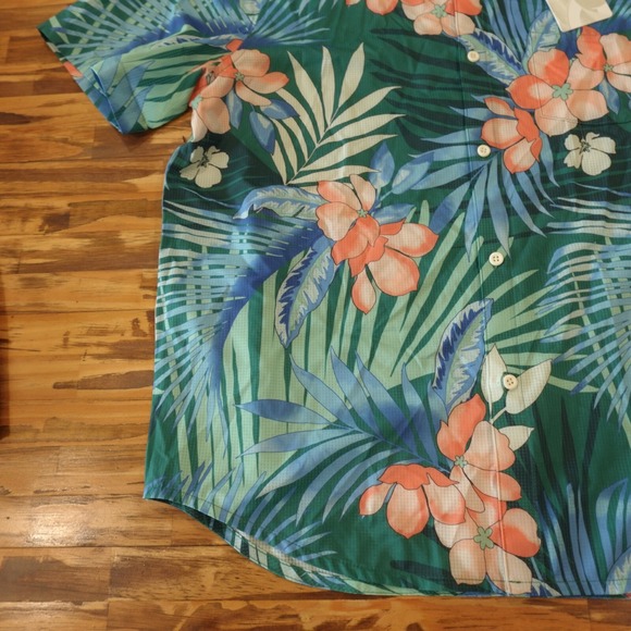 NWT Tommy Bahama Shirt Men Medium Green Button AOP Jungle Floral Camp Cabana - Picture 9 of 15